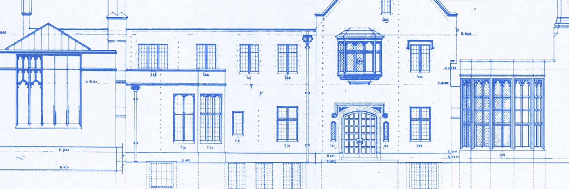 Blueprints of the Paine mansion