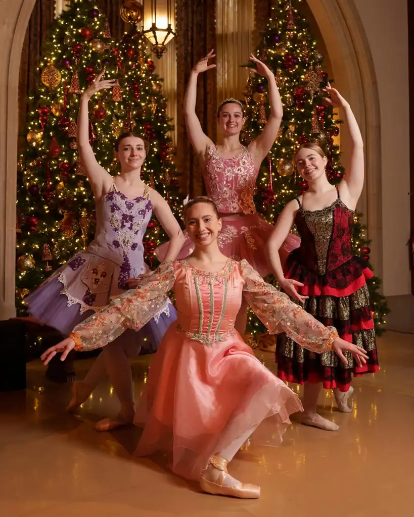 Dancers for Nutcracker in the Castle pose.