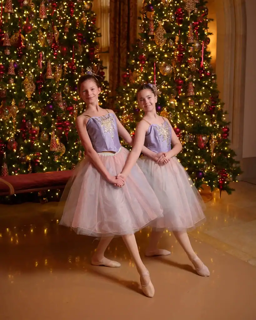 Dancers for Nutcracker in the Castle pose.