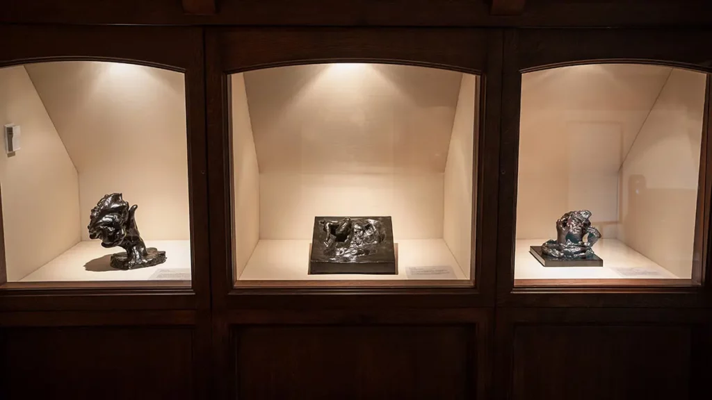 Sculptures by August Rodin on view in the Gothic Gallery.