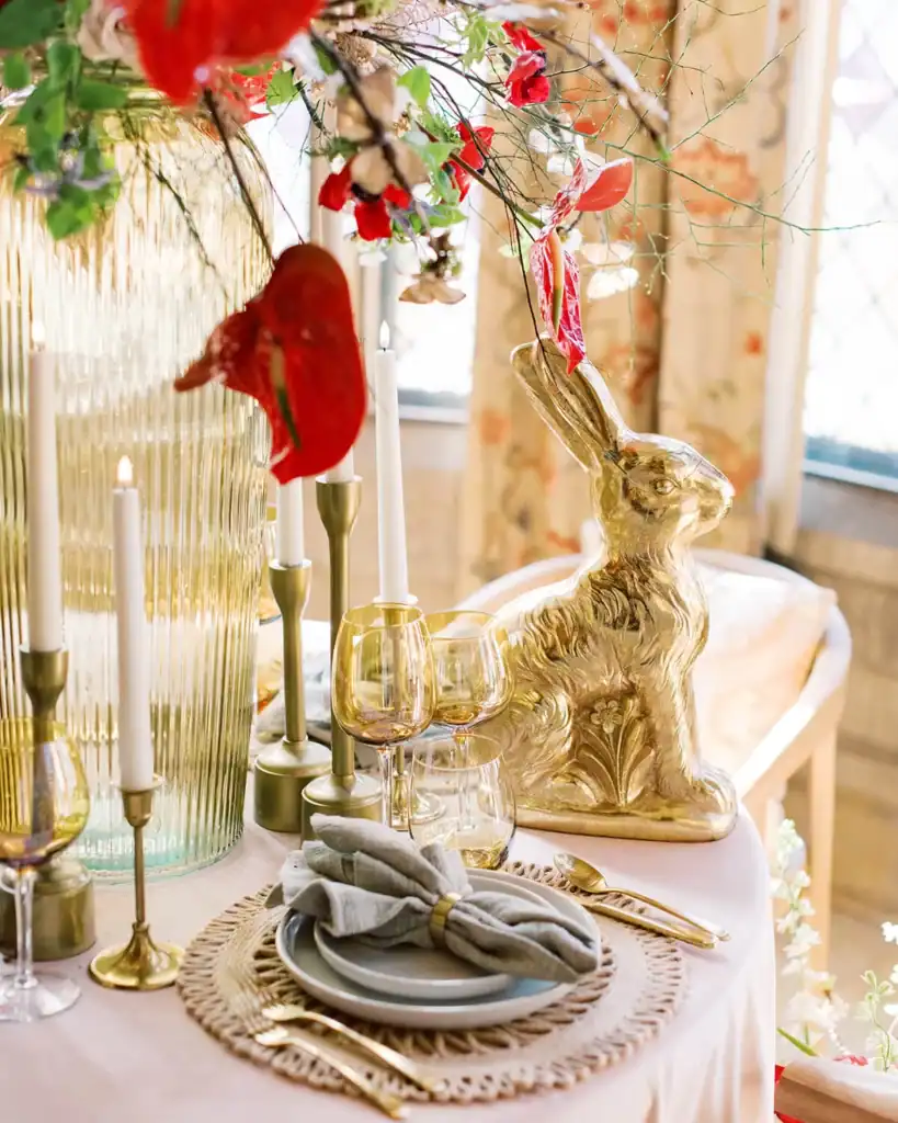 A view of a tablescape up close