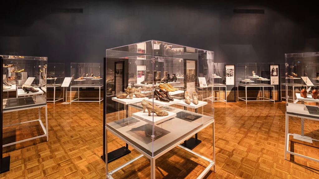 Shoes on view in the Main Gallery.