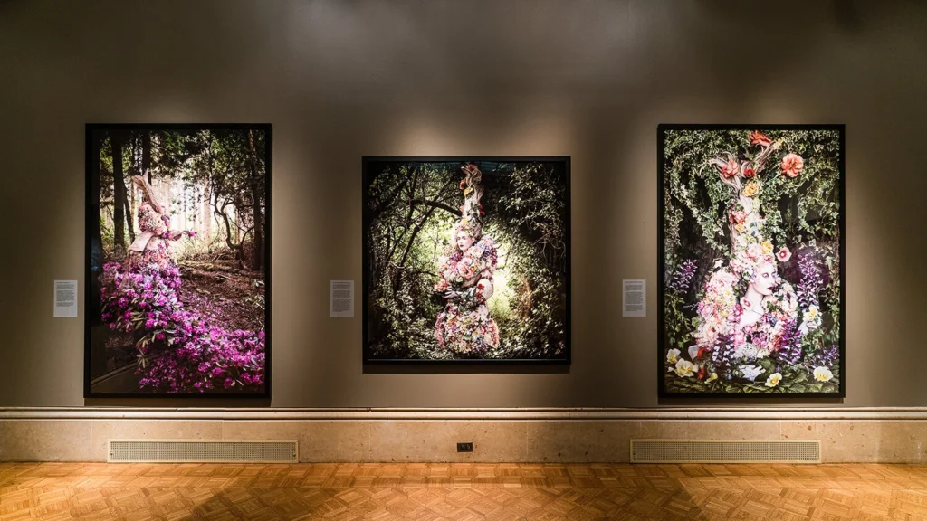 Photographs by Kirsty Mitchell hang in the Main Gallery.