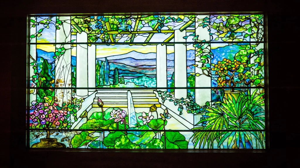 A stained glass window