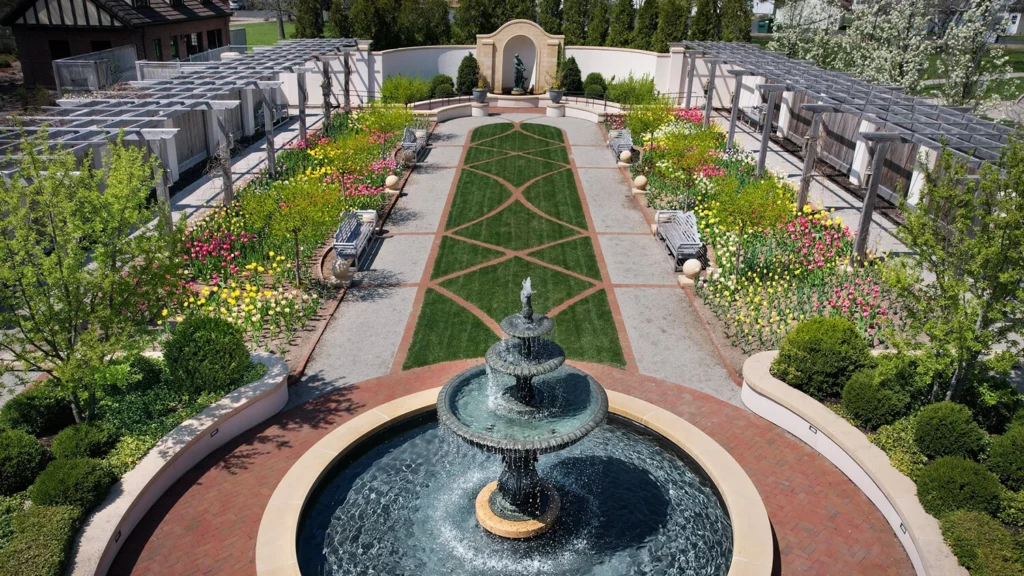 The formal garden in spring