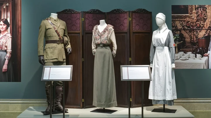 "Downton Abbey” costumes on display in the Main Gallery.