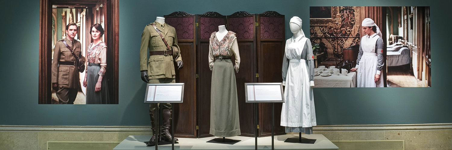 "Downton Abbey” costumes on display in the Main Gallery.
