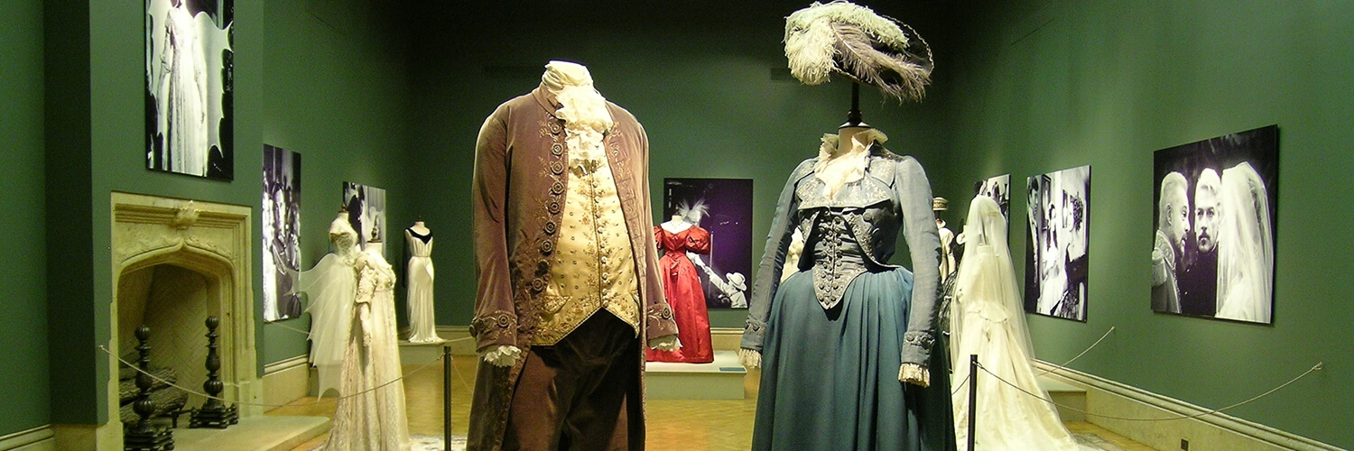 Costumes from movies on view in the Main Gallery.