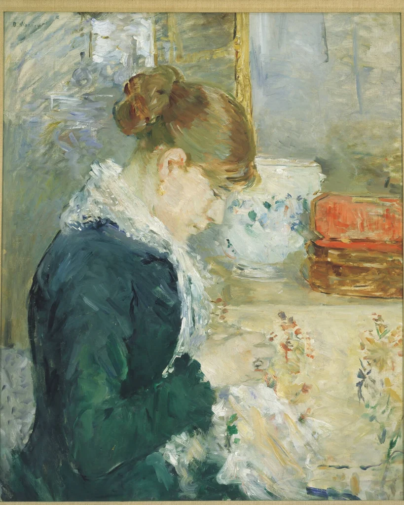 "Woman Sewing" by Berthe Morisot.
