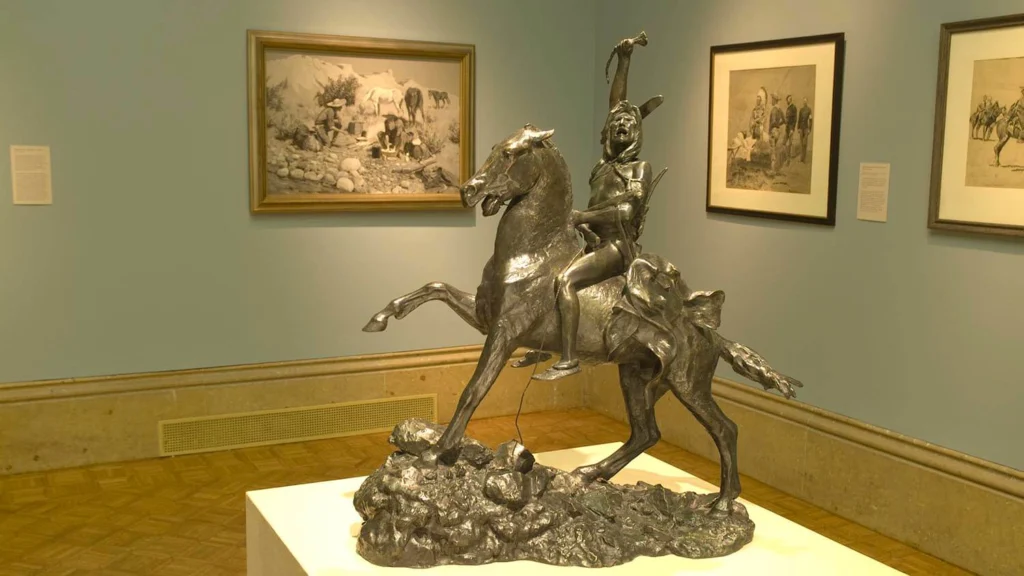 Remington sculptures, paintings, and drawings on view in the Main Gallery.