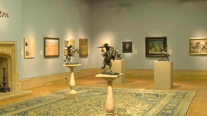 Remington sculptures, paintings, and drawings on view in the Main Gallery.