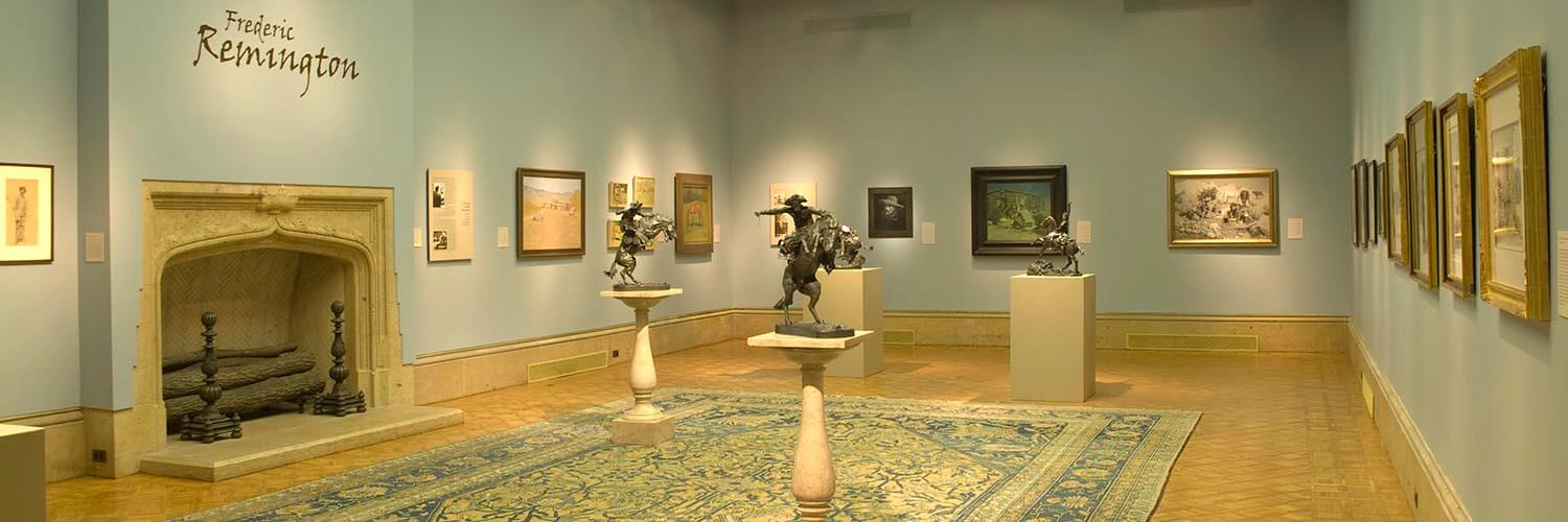 Remington sculptures, paintings, and drawings on view in the Main Gallery.