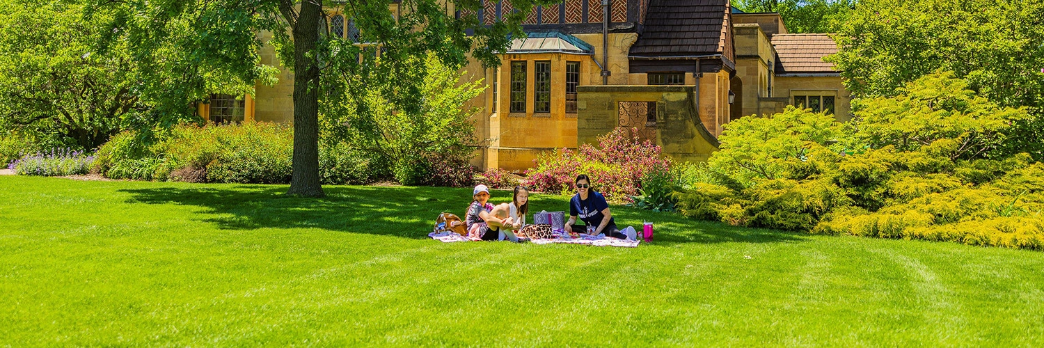 Visitors picnic on the Great Lawn.