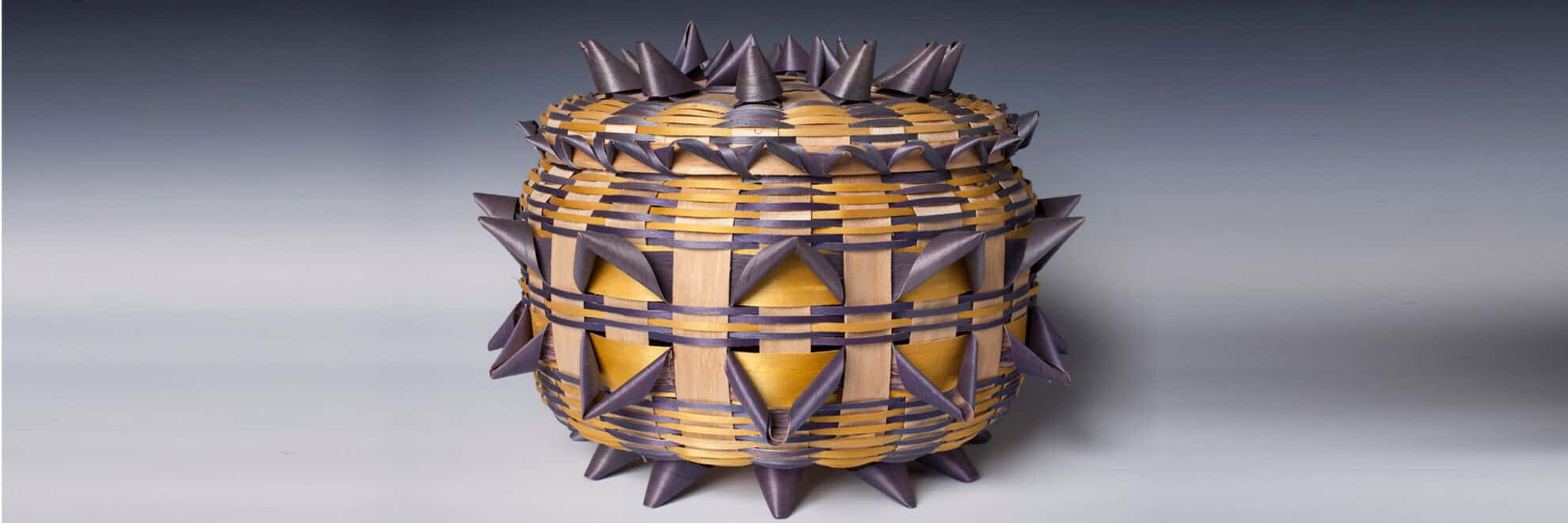 An intricate basket created by Helen Lonetree.