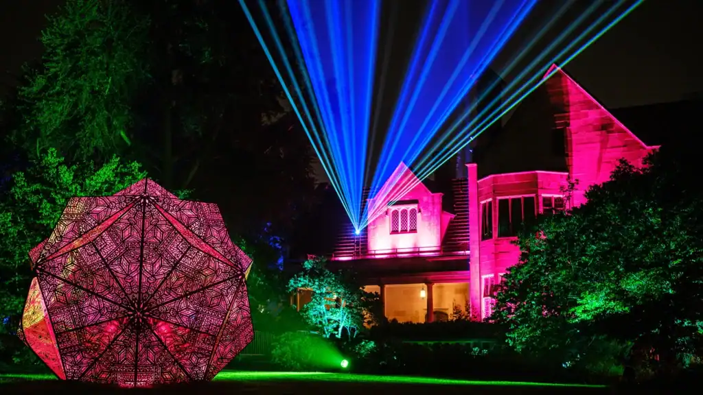 The Paine mansion illuminated during The Nature of Light.