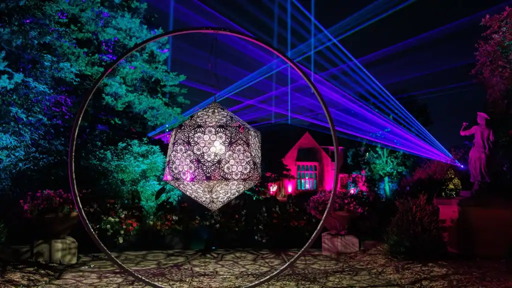 An illuminated sculpture at The Nature of Light.